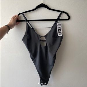 Out from Under side strappy high leg bodysuit